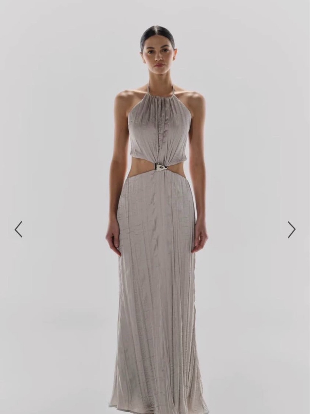 Baobab Collection Silver Halter Cutout Maxi Dress